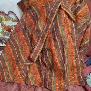 Sheesh Collections Striped Floral Wrap Skirt